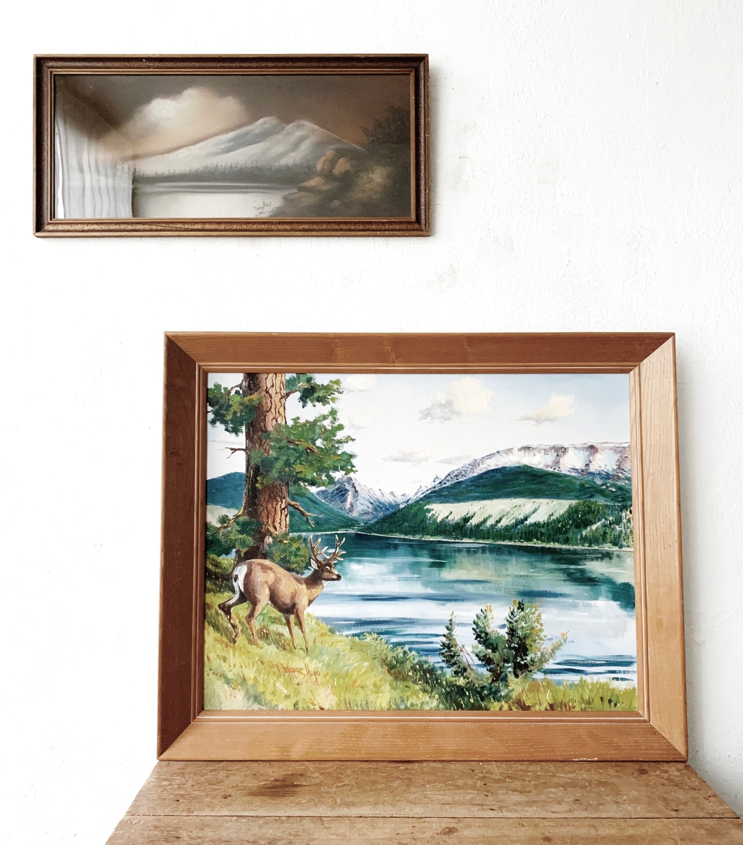 Large Vintage Framed Landscape Painting