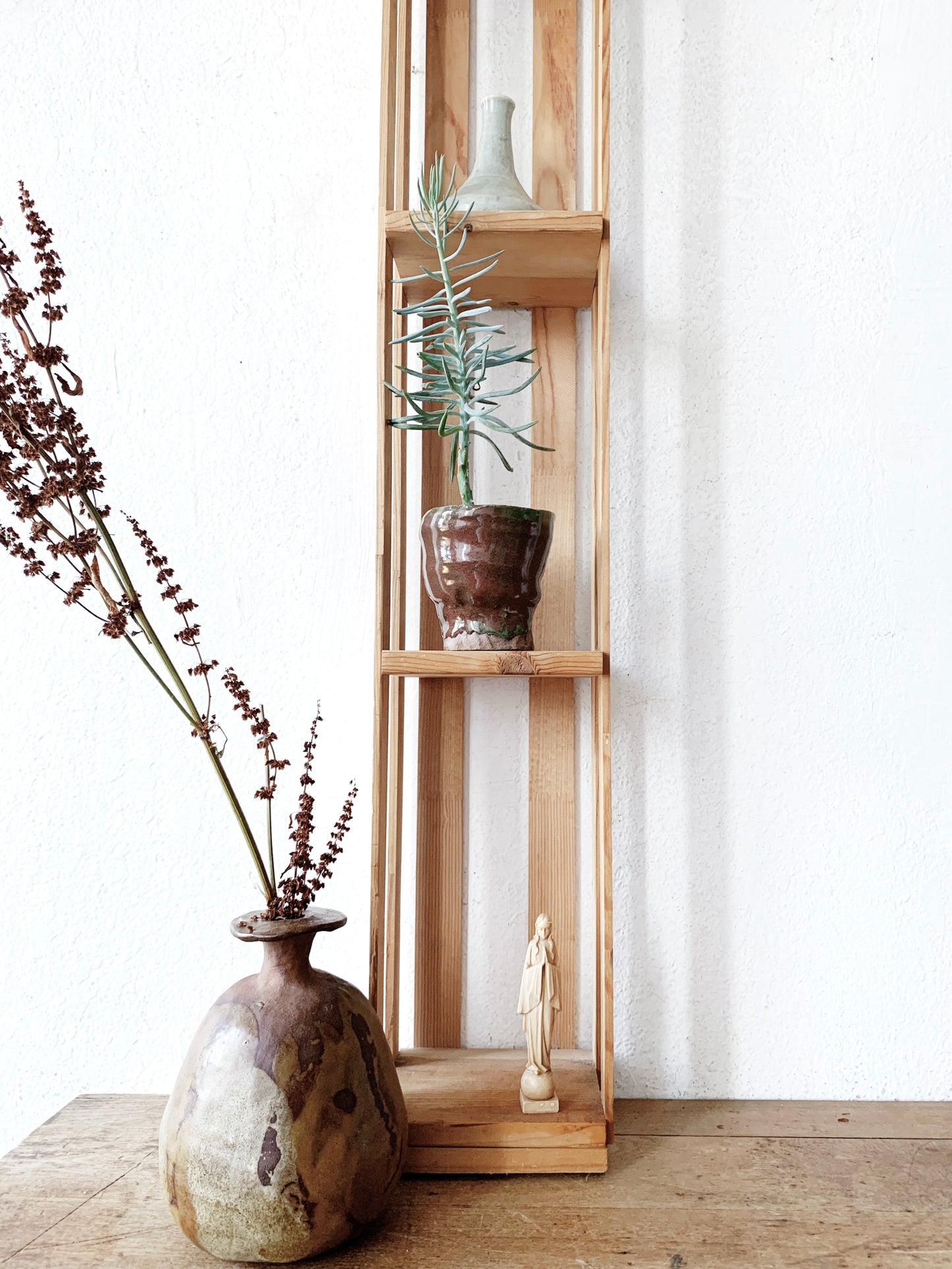 Slatted Skinny Wood Shelf
