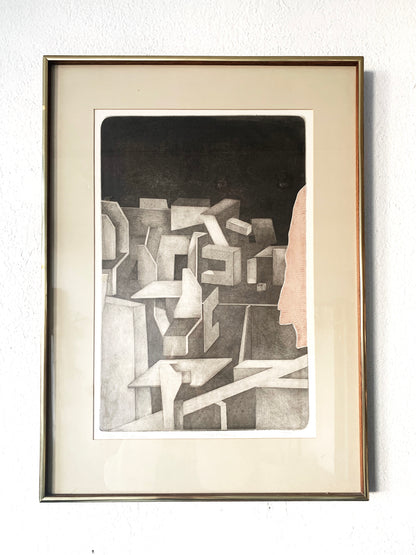 James Hibbard ‘The Machines’ Etching c1974