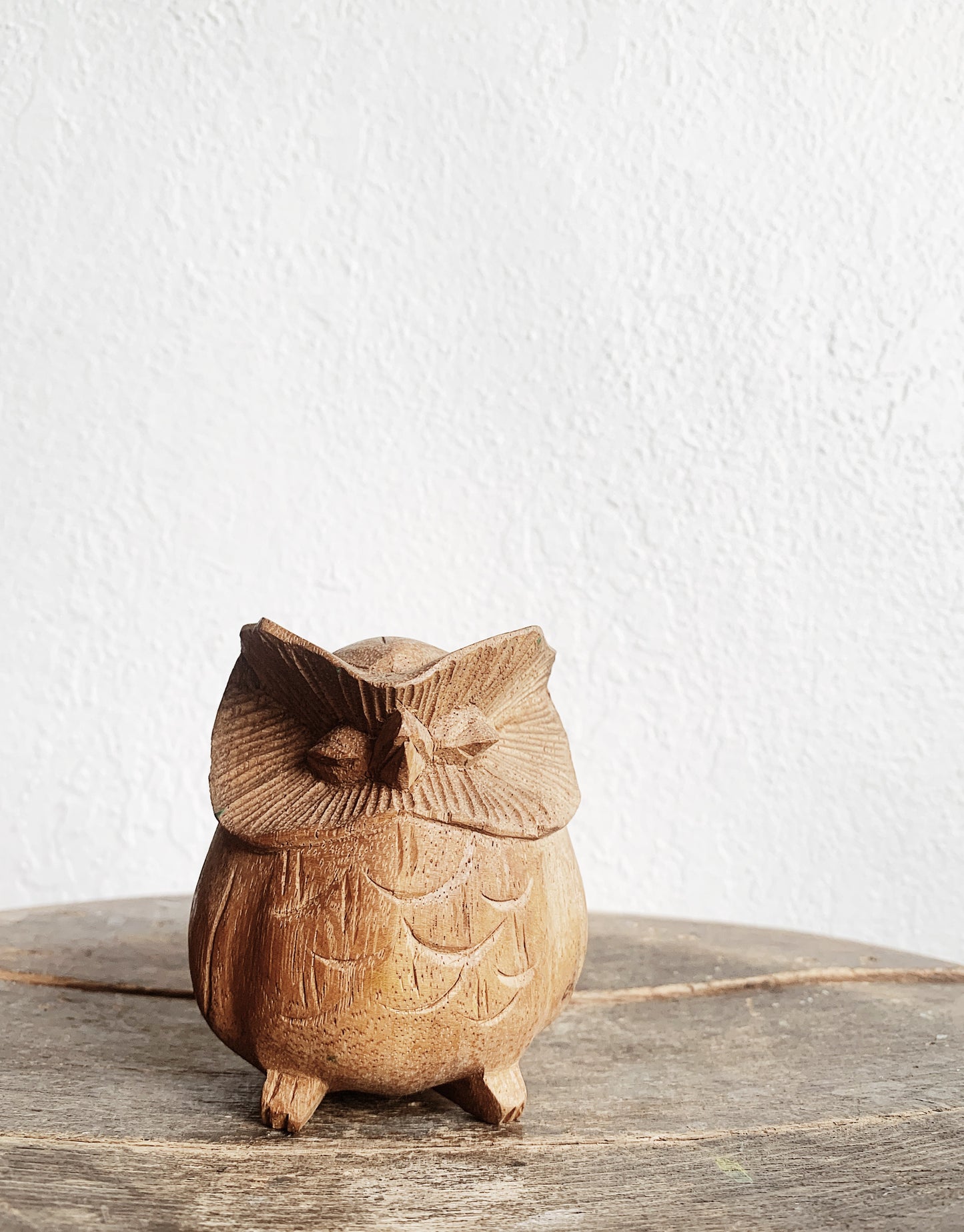 Vintage Carved Wood Owl