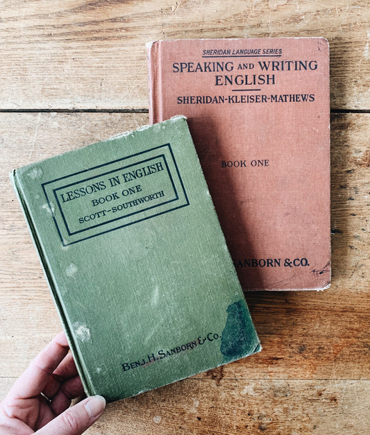 Vintage English School Books Pair
