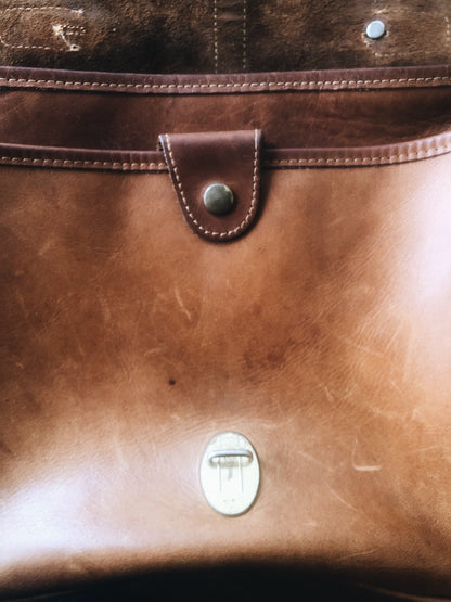 Vintage Bass Leather Cross Body Satchel