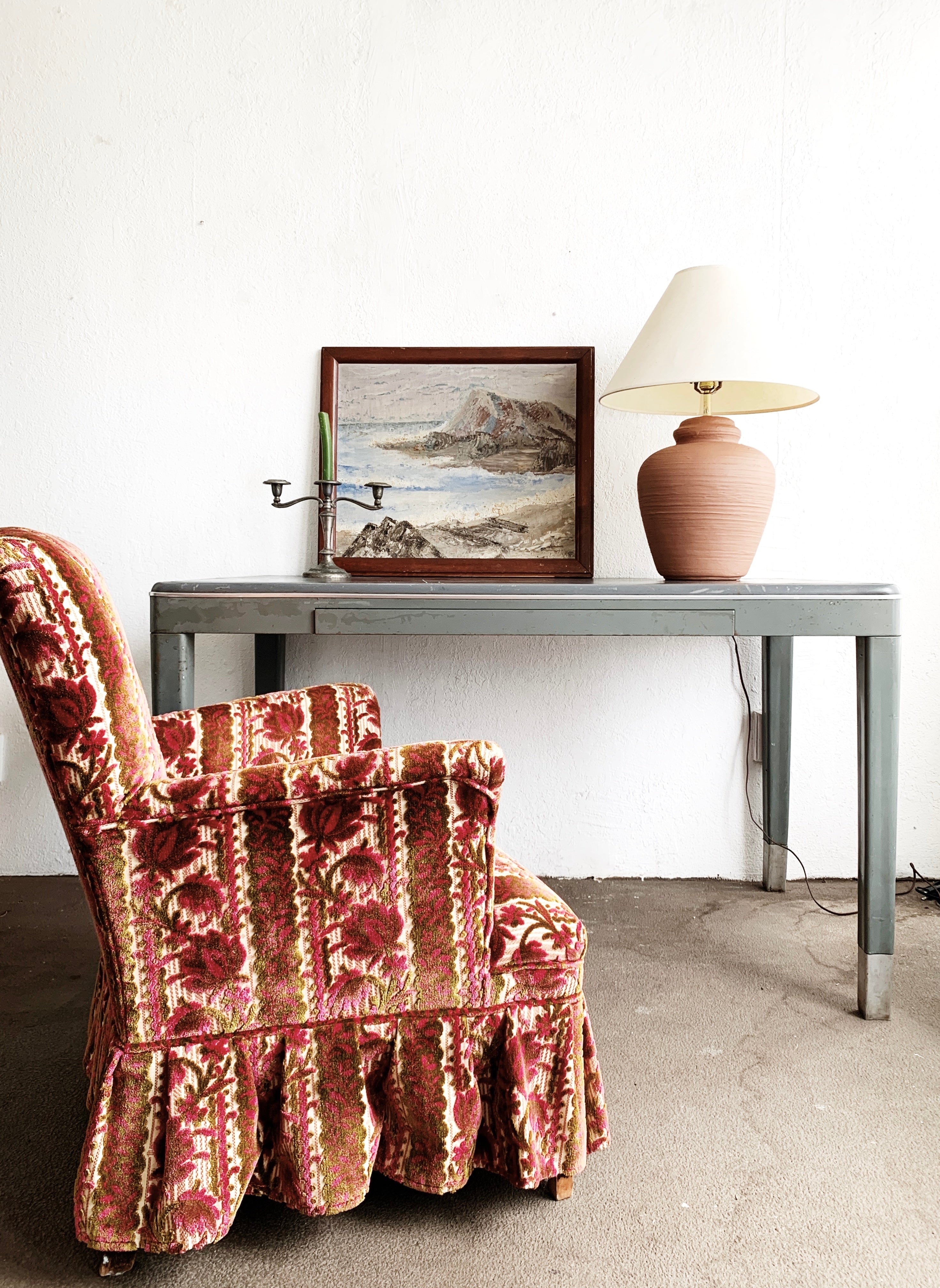 Vintage Cut Velvet Chair - Thumbnail 4