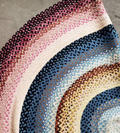 Vintage Braided Cotton Rag Rug