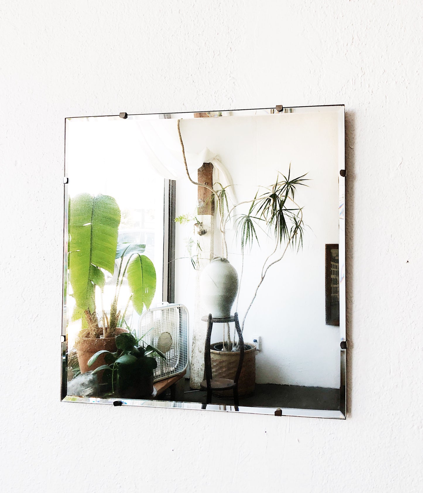 Vintage Industrial Edge Square Mirror