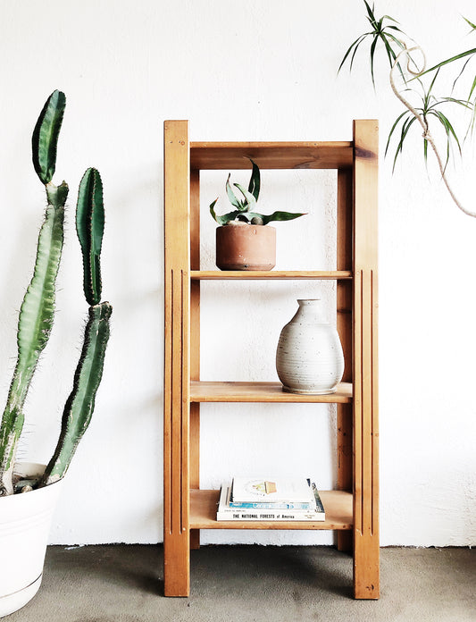 Vintage Handmade Tall Wood Shelf