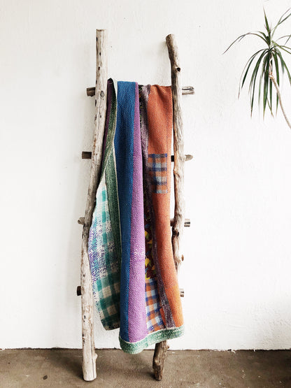 Vintage Reversible Cotton Kantha Quilt