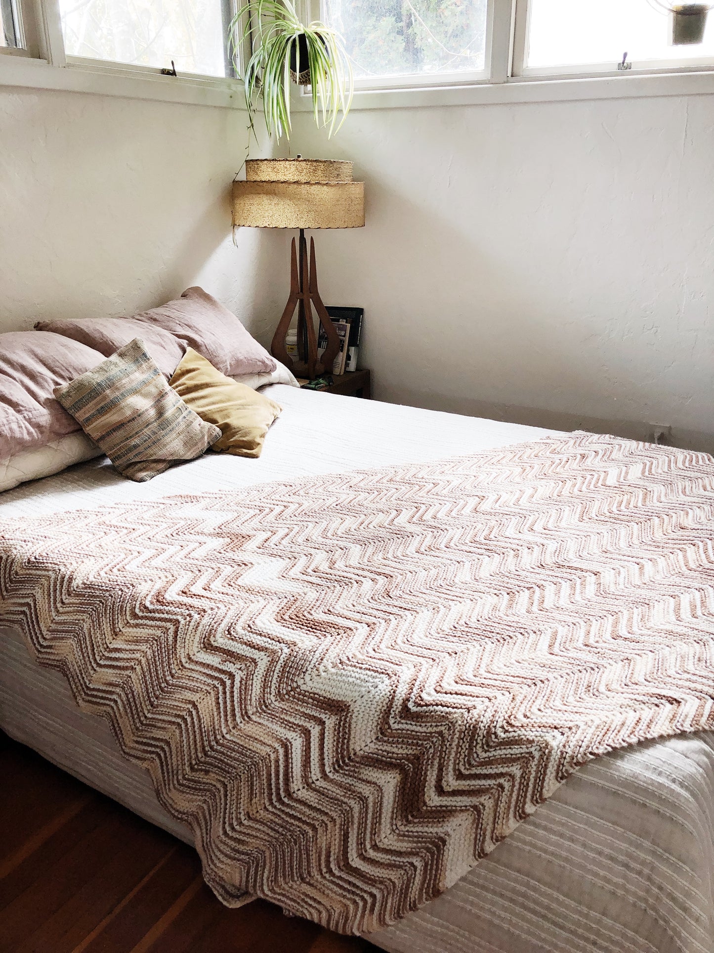 Handmade Vintage Chevron Afghan