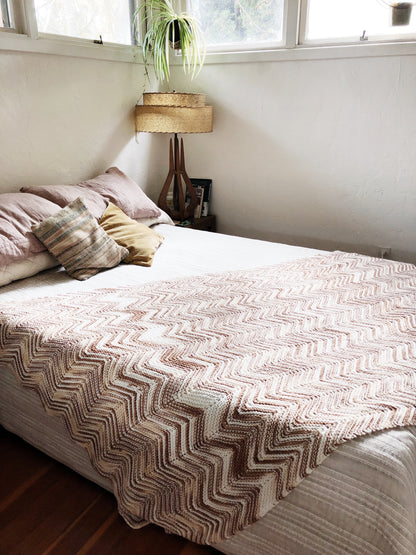 Handmade Vintage Chevron Afghan