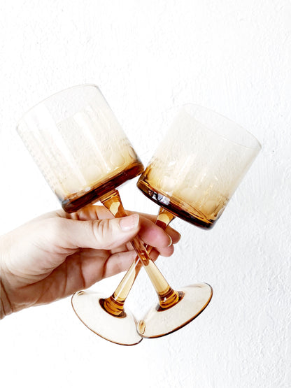 Vintage Wine Glass Pair