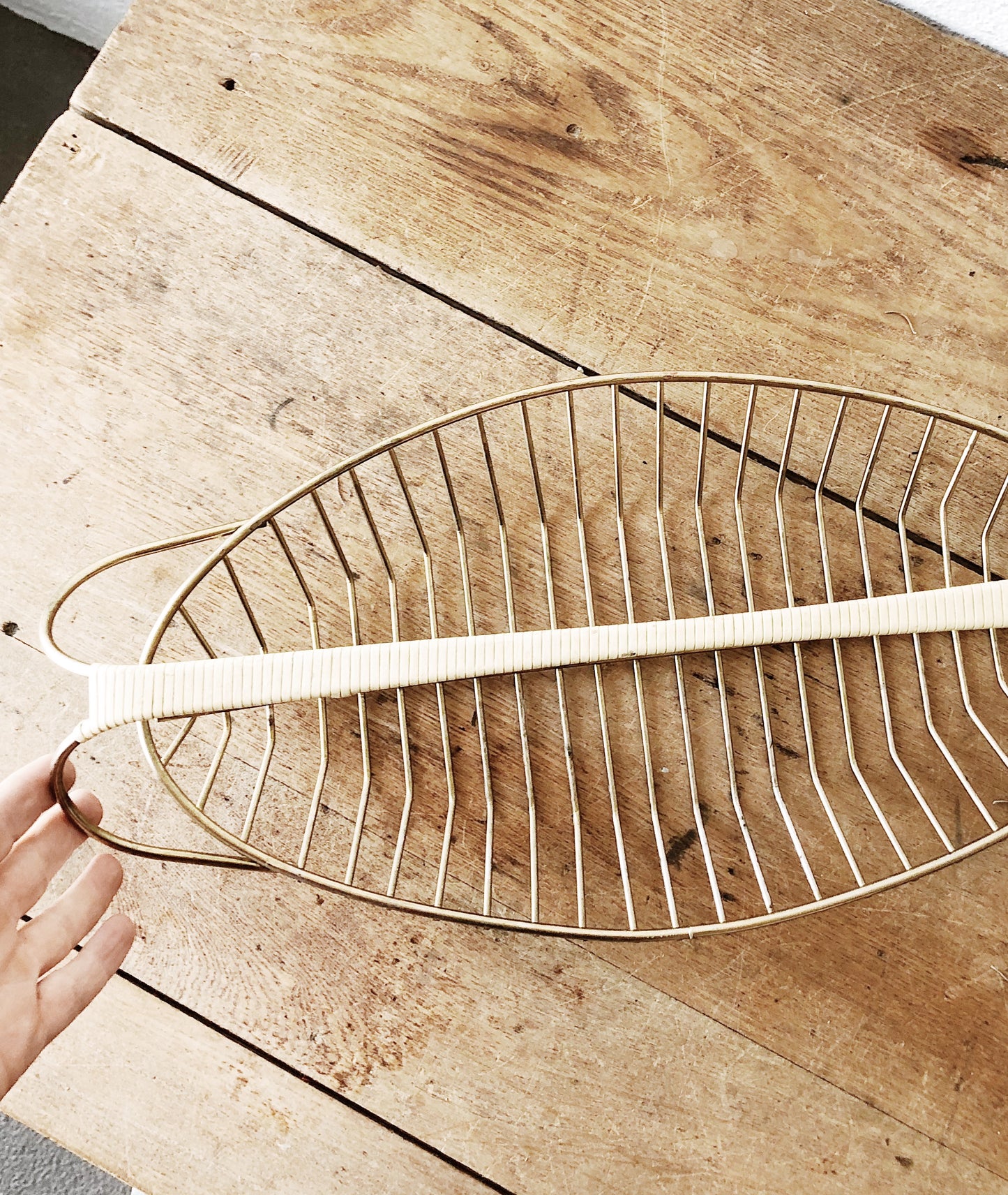 Mid Century Sculptural Brass Basket