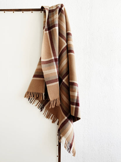 Vintage Wool Plaid Blanket