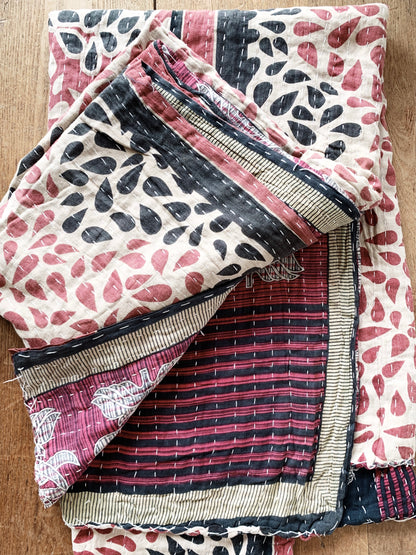 Vintage Cotton Kantha Quilt