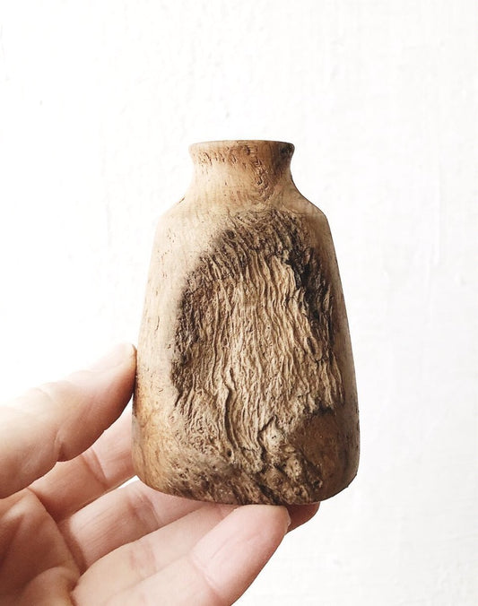 Petite Vintage Wood Weed Pot