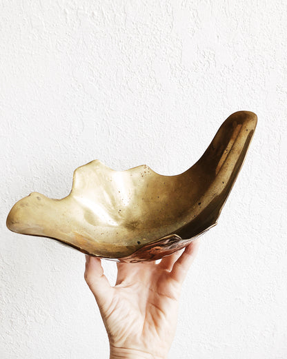 Vintage Brass Sculptural Dish