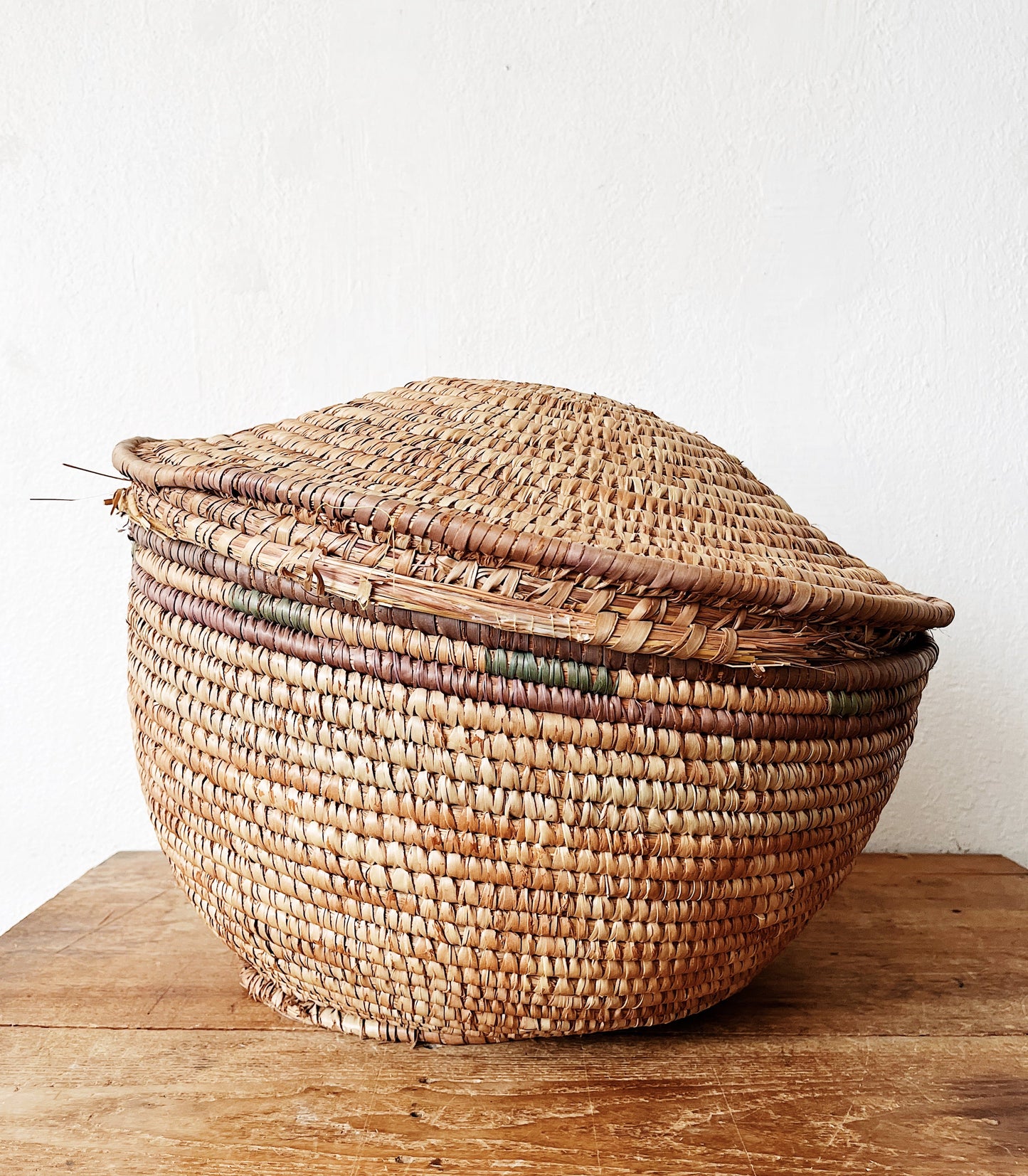 Extra Large Vintage Lidded Basket