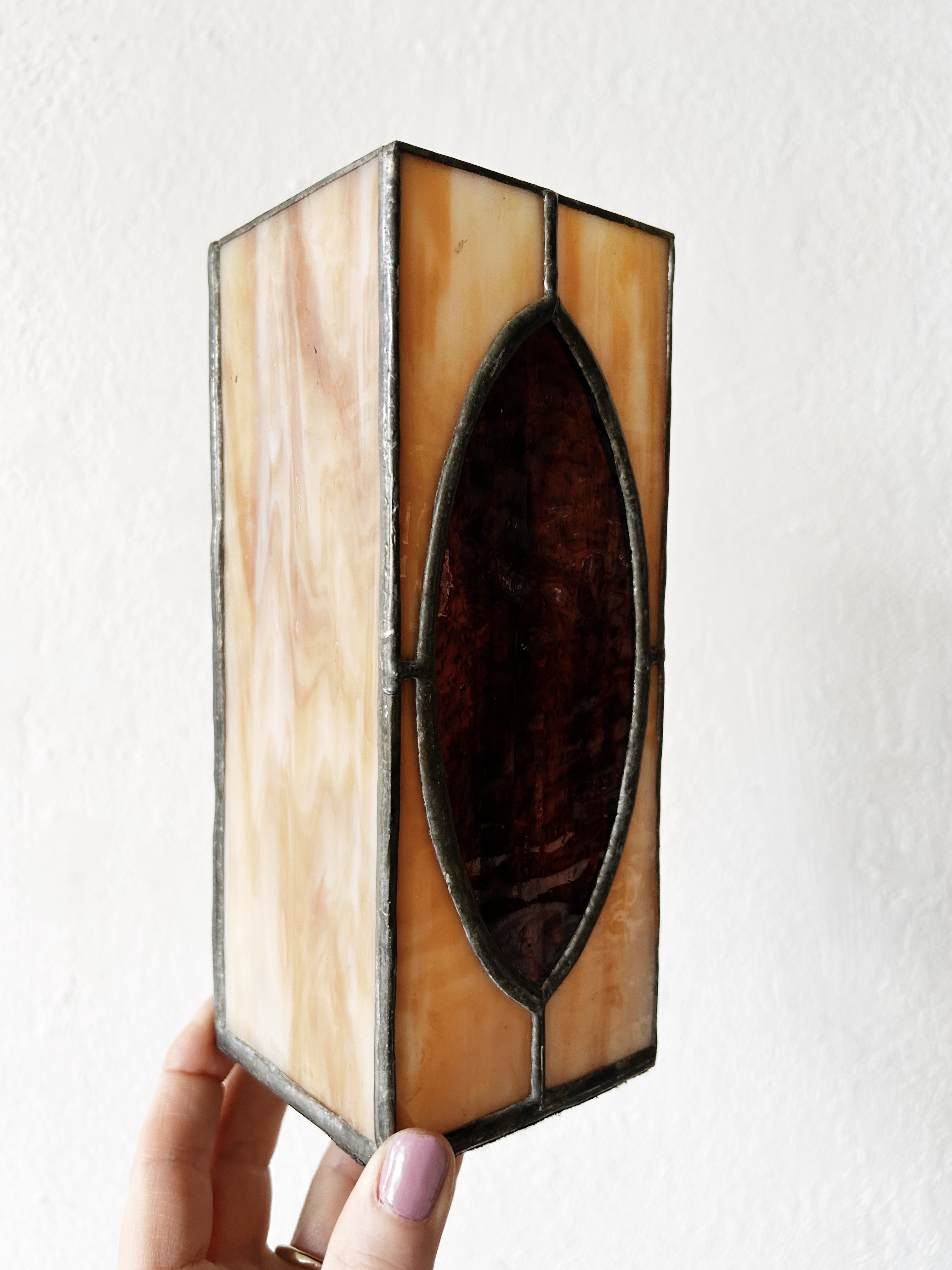Vintage Stained Glass Luminary