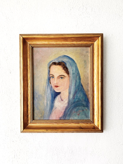 Vintage Signed 1950’s Mary Magdalene Painting