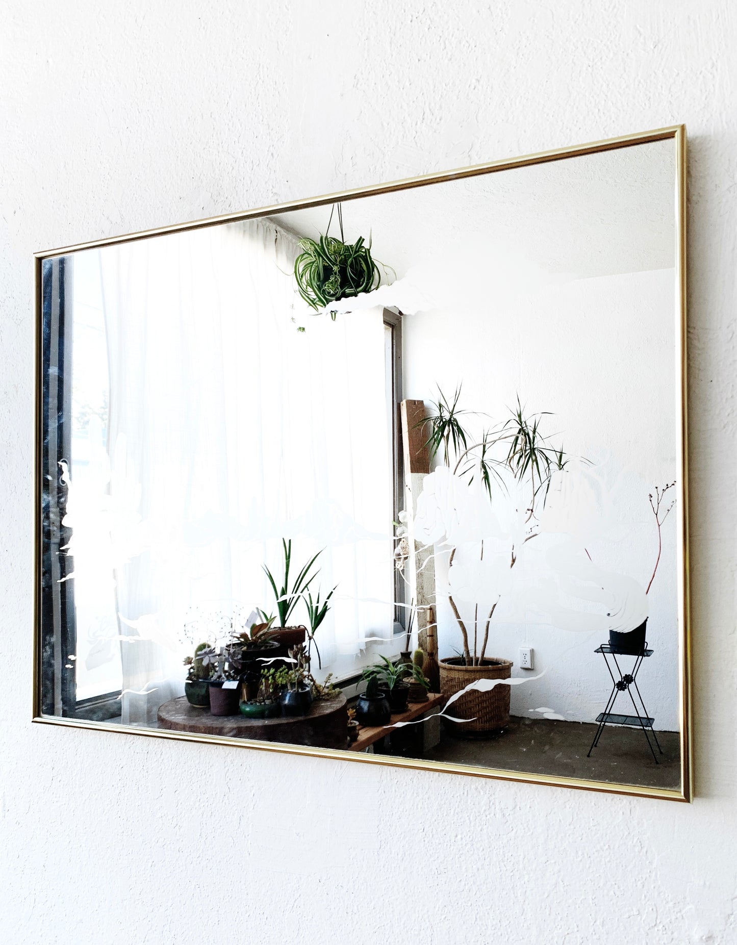Vintage Etched Desert Landscape Mirror