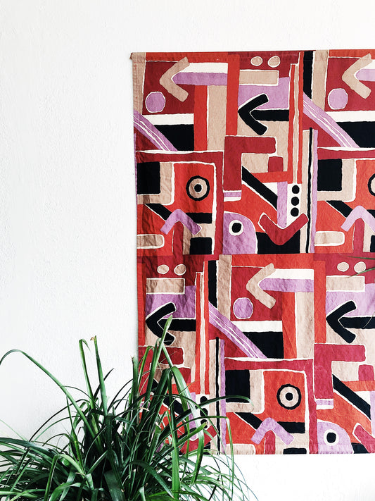 Vintage 1970s Broadcloth Art Tapestry