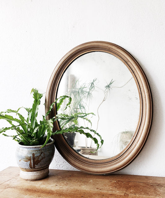 Antique Oval Gesso Mirror