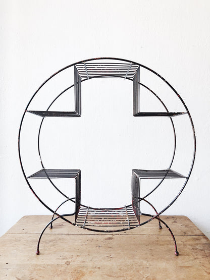 Vintage Mid Century Circular Plant Stand