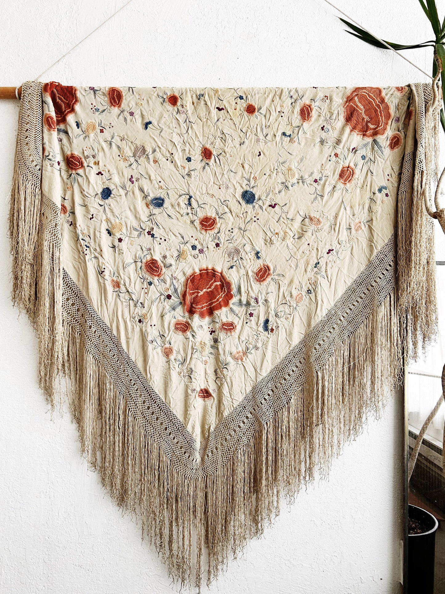 Antique Embroidered Silk Textile