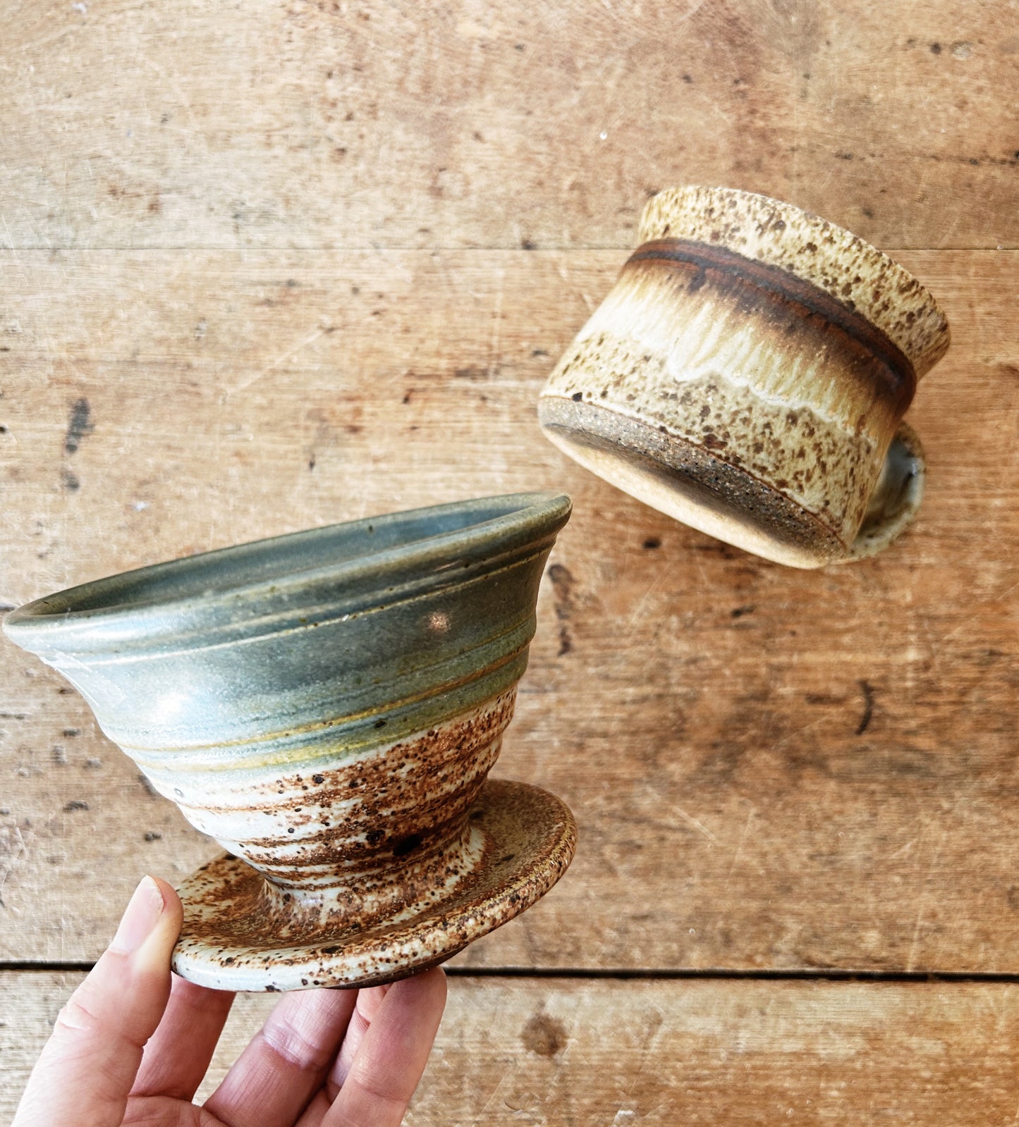 Vintage Stoneware mug and Pour Over