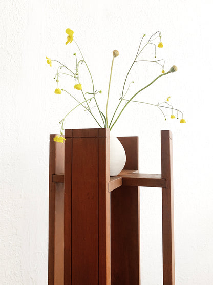 Tall Antique Mission Style Double Plant Stand