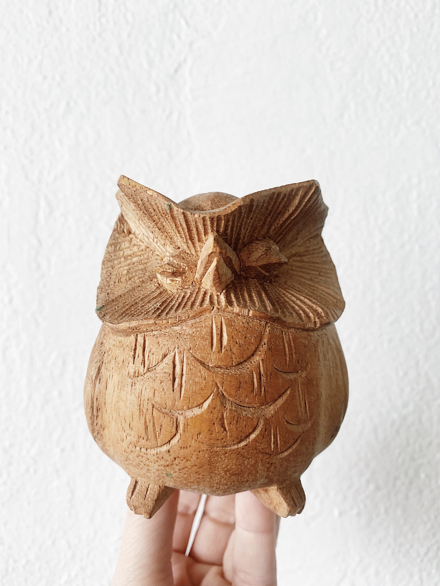 Vintage Carved Wood Owl