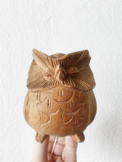 Vintage Carved Wood Owl