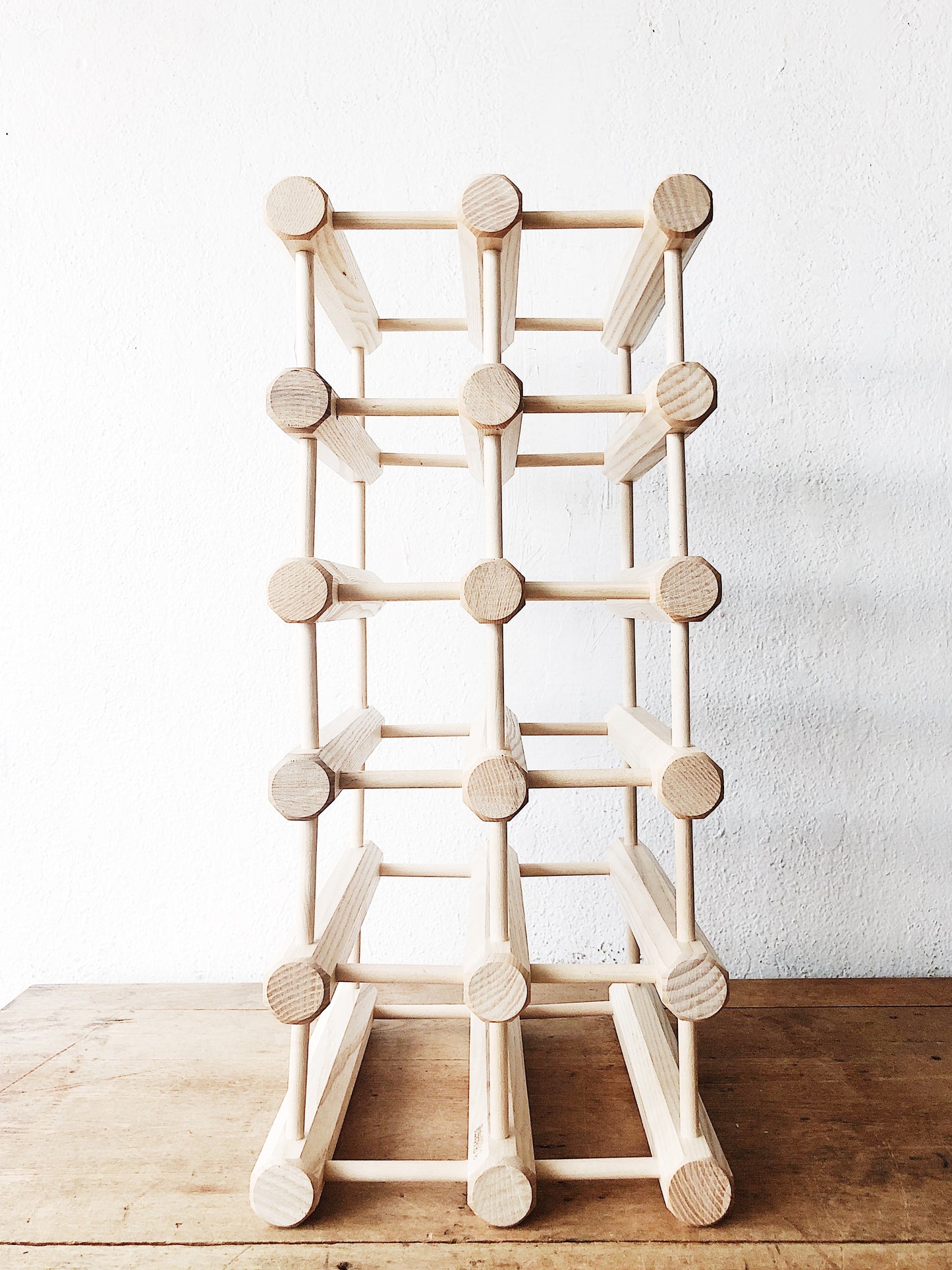 Handmade Natural Ash Modular Wine Rack