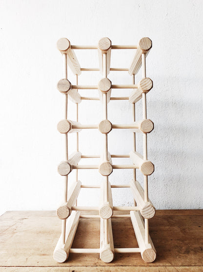 Handmade Natural Ash Modular Wine Rack