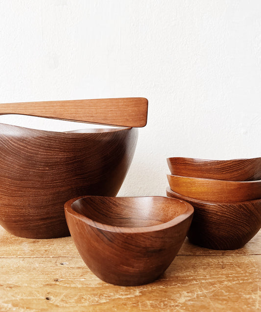 Mid Century Teak Bowl Set