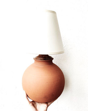 Vintage Terra Cotta Orb Lamp