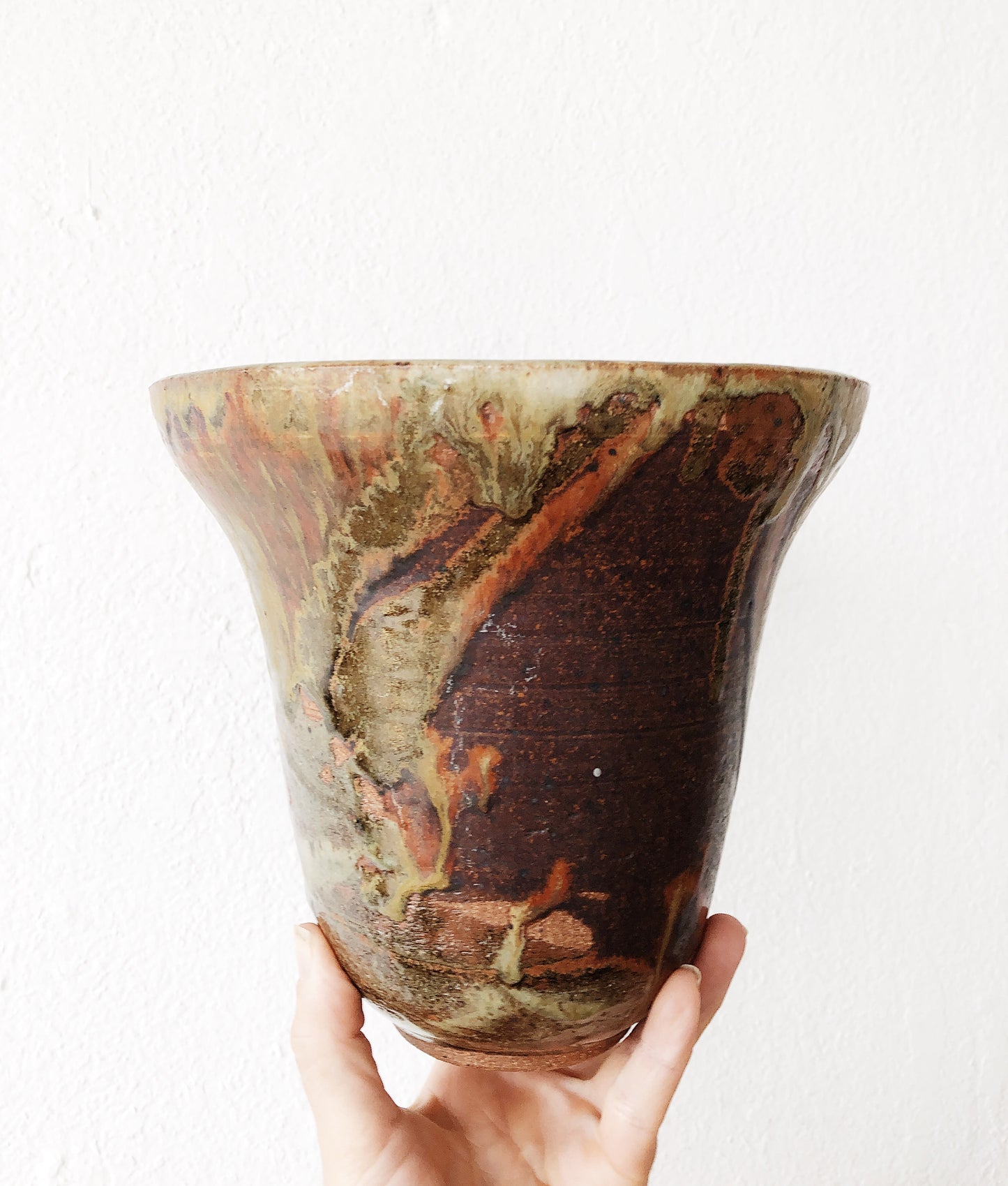 Vintage Drip Glazed Ceramic Pot