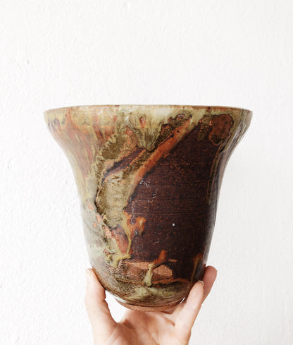 Vintage Drip Glazed Ceramic Pot
