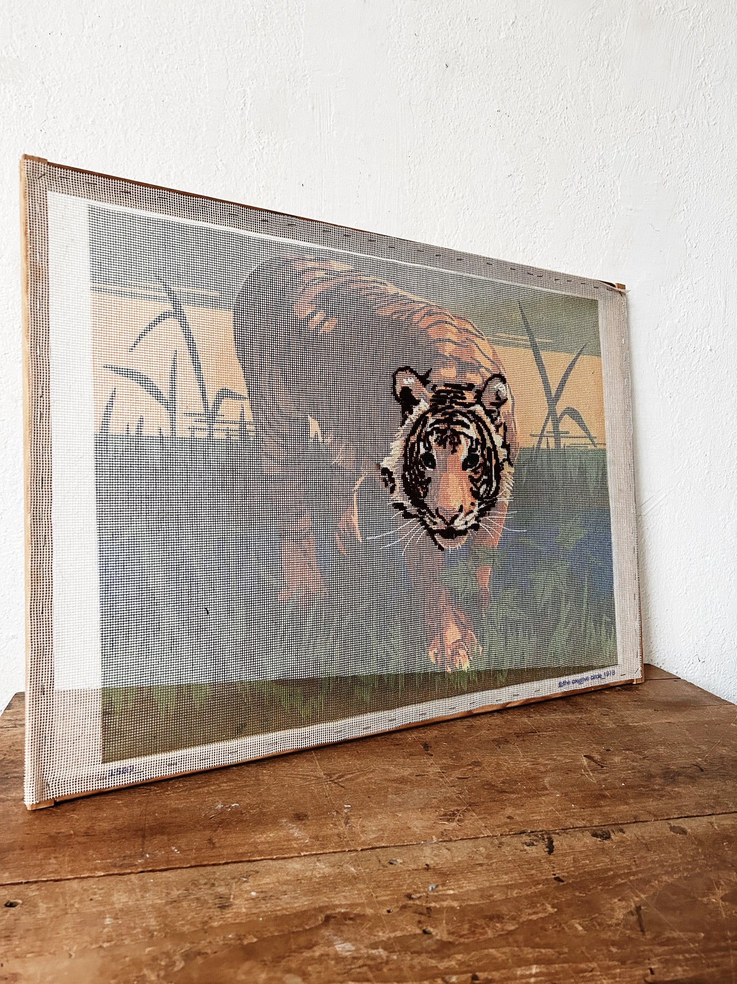 Vintage Tiger Needlepoint