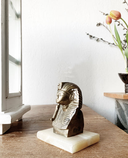 Vintage Brass Egyptian Statue