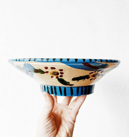 Vintage Painted Pottery Bowl