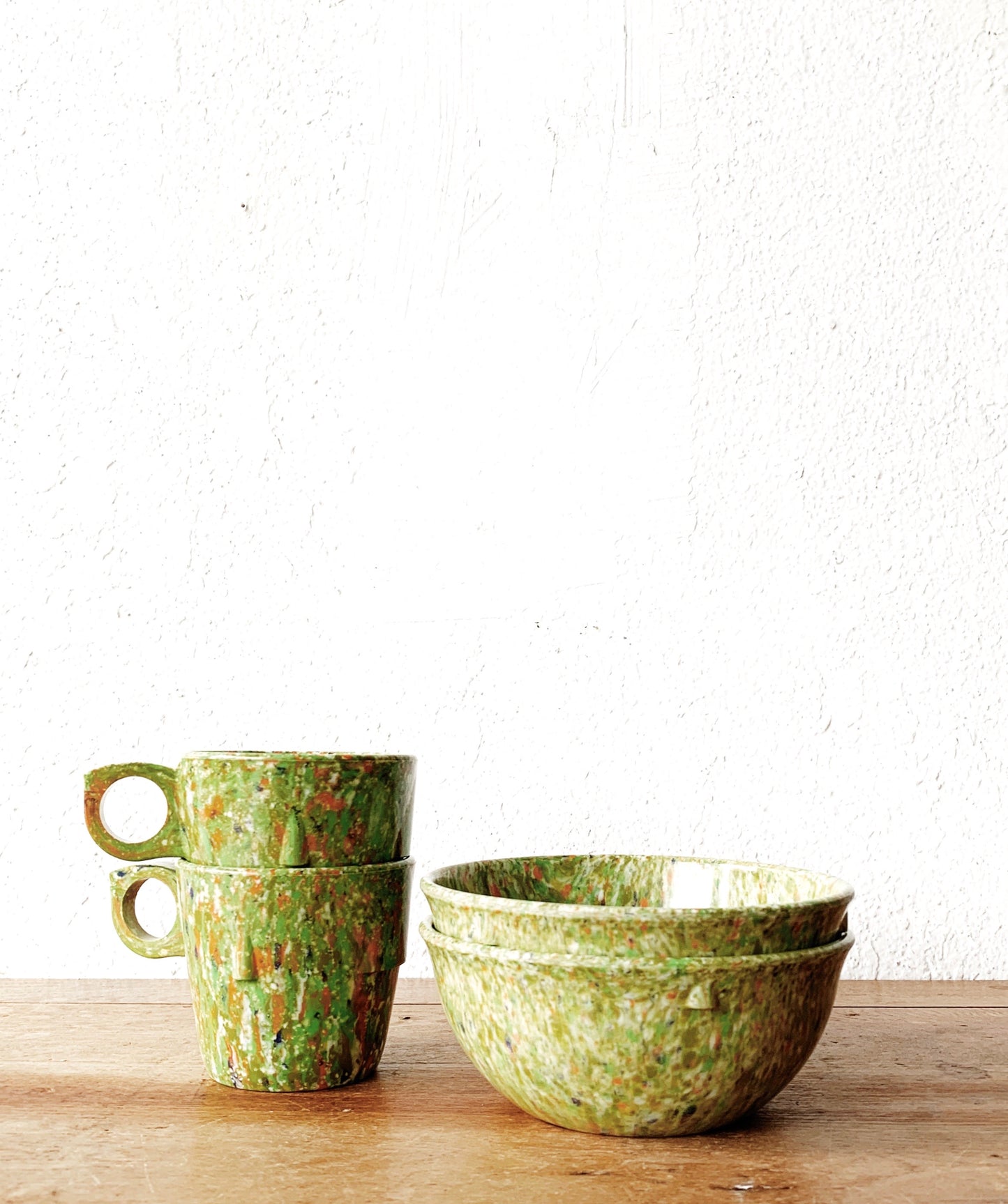 Vintage Lime Green Melamine Confetti Set