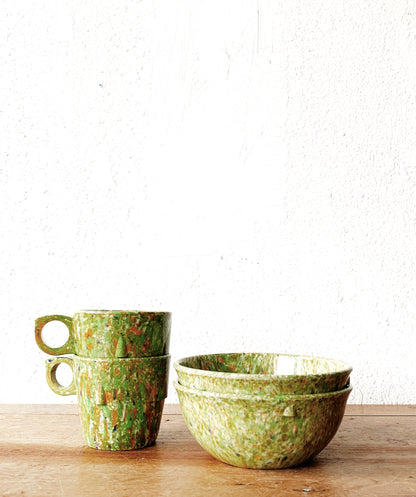 Vintage Lime Green Melamine Confetti Set