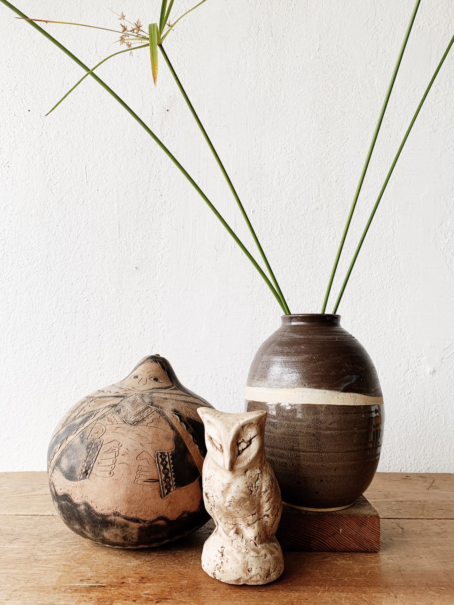 Vintage Hand Painted Carved Gourd Folk Art Peru