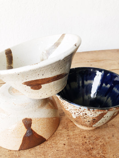Trio of Heavy Vintage Stoneware Bowls