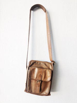 Vintage Leather Cross Body Tote