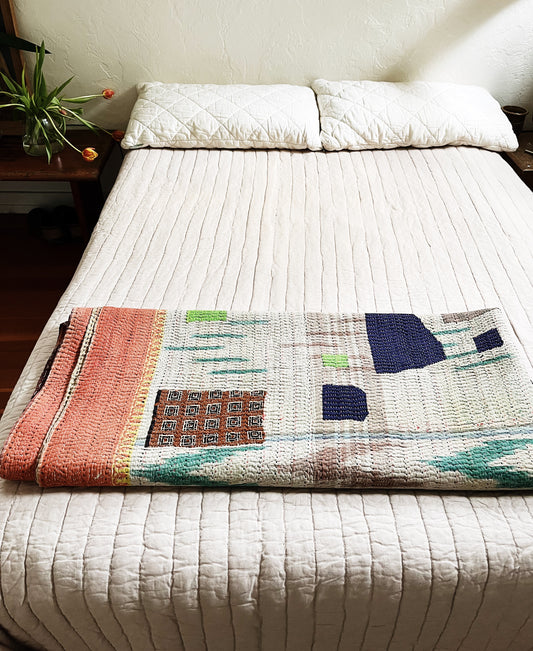 Handmade Cotton Kantha Quilt