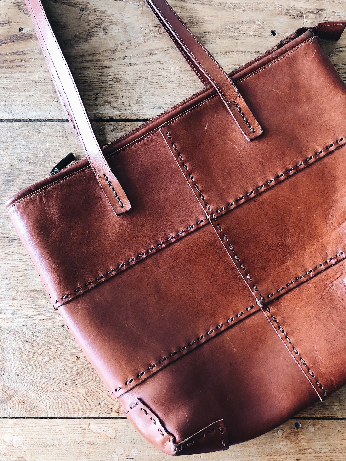 Vintage Italian Leather Patchwork Bag