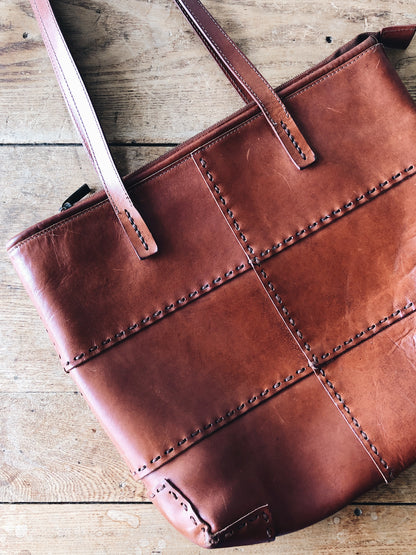 Vintage Italian Leather Patchwork Bag