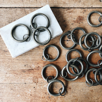 Vintage Set 10 Solid Brass Curtain Rings