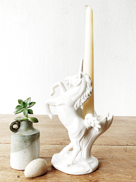 Vintage Ceramic Unicorn Candle Holder Japan